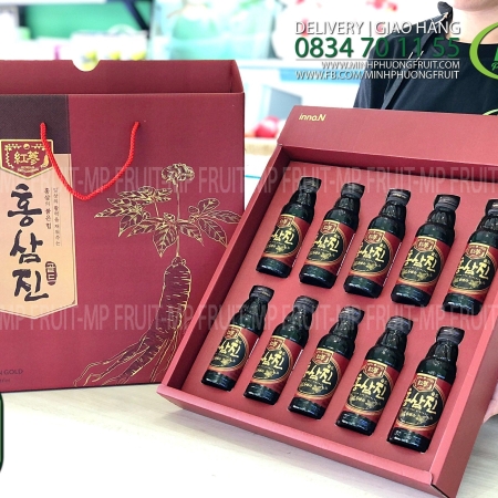 Nước Hồng Sâm Bồi Bổ Sức Khoẻ Hongsamjin Gold Inno.N Hàn Quốc | Gift Box 10 Chai x 100ml