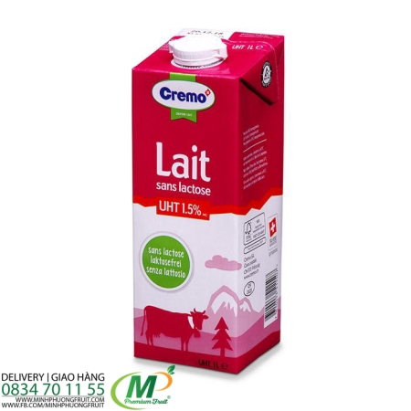 Sữa Tươi Tiệt Trùng Organic Thụy Sĩ Cremo Dairy Hộp 1 Lít - Lactose Free