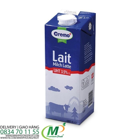 Sữa Tươi Tiệt Trùng Organic Thụy Sĩ Cremo Dairy Hộp 1 Lít