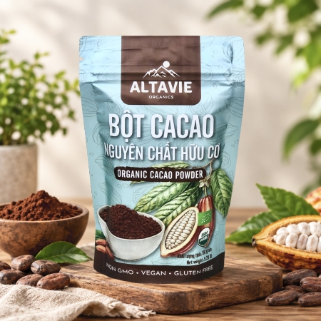 Bột Cacao Nguyên Chất Hữu Cơ Altavie