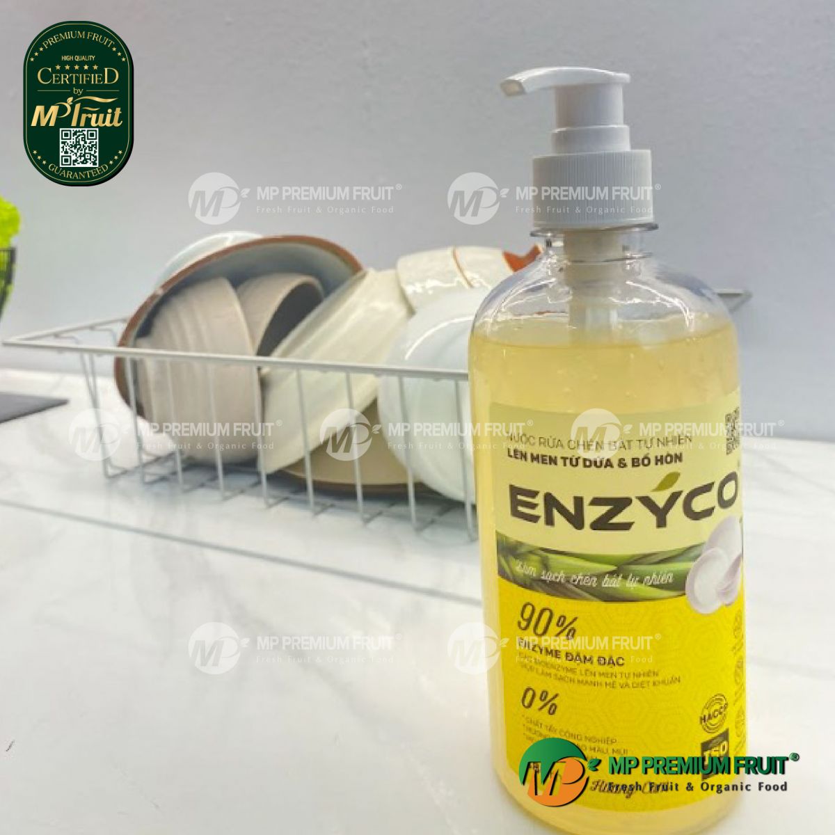 Nước Rửa Bát Tự Nhiên Bằng Enzyme Từ Dứa Enzyco - Chai 480ml tại MP Fruit