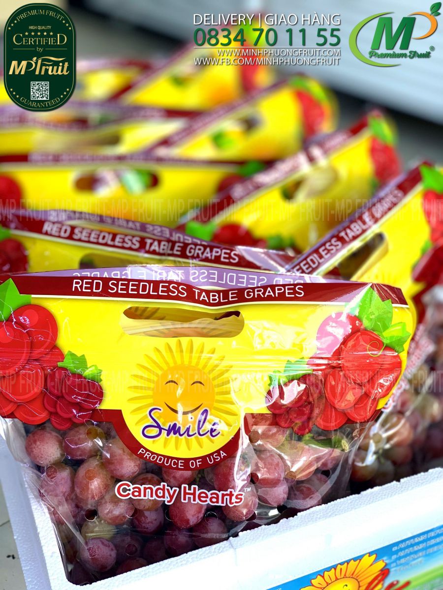 Nho Đỏ Kẹo Candy Hearts Smile Mỹ tại MP Fruits