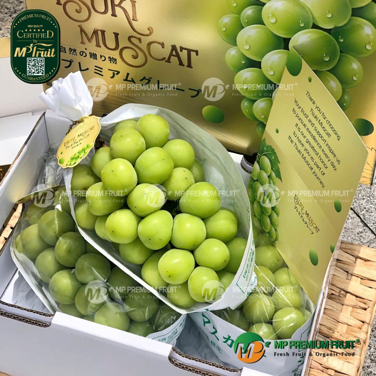 Nho Mẫu Đơn Tsuki Muscat tại MP Fruit