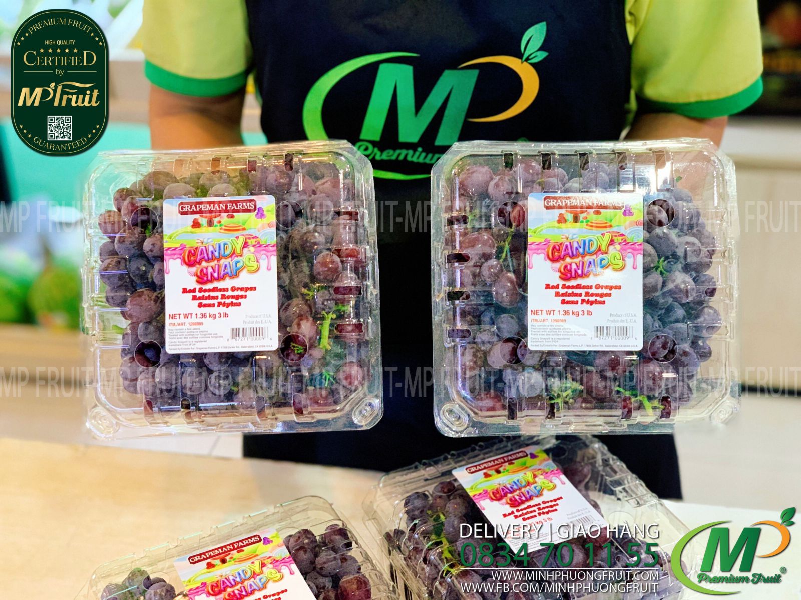 Nho Đỏ Kẹo Candy Snaps Mỹ Hộp 1,4kg tại MP Fruits