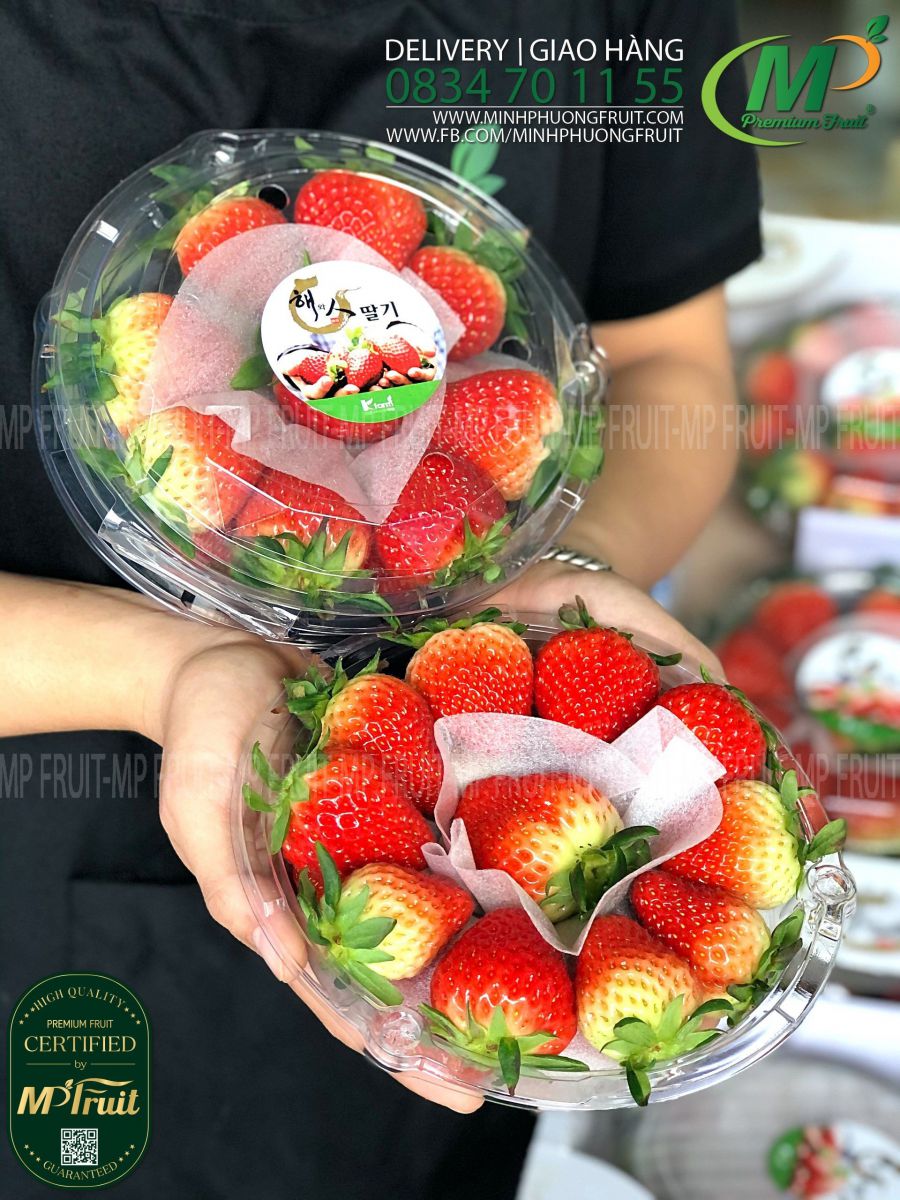Dâu Tây Premium Hàn Quốc | K Farm - Hộp 500g tại MP Fruit