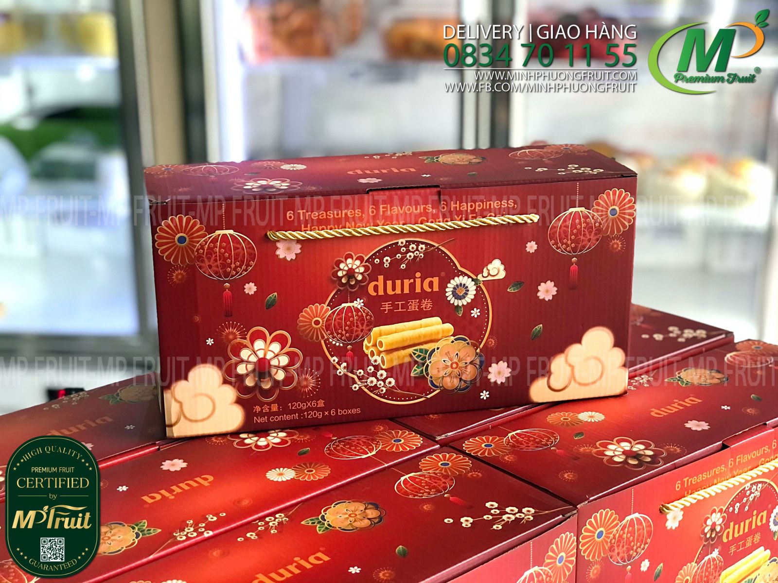 Hộp Quà Tặng Bánh Quế Cuộn 5 vị Đài Loan | Duria® - 6 boxes x 120g