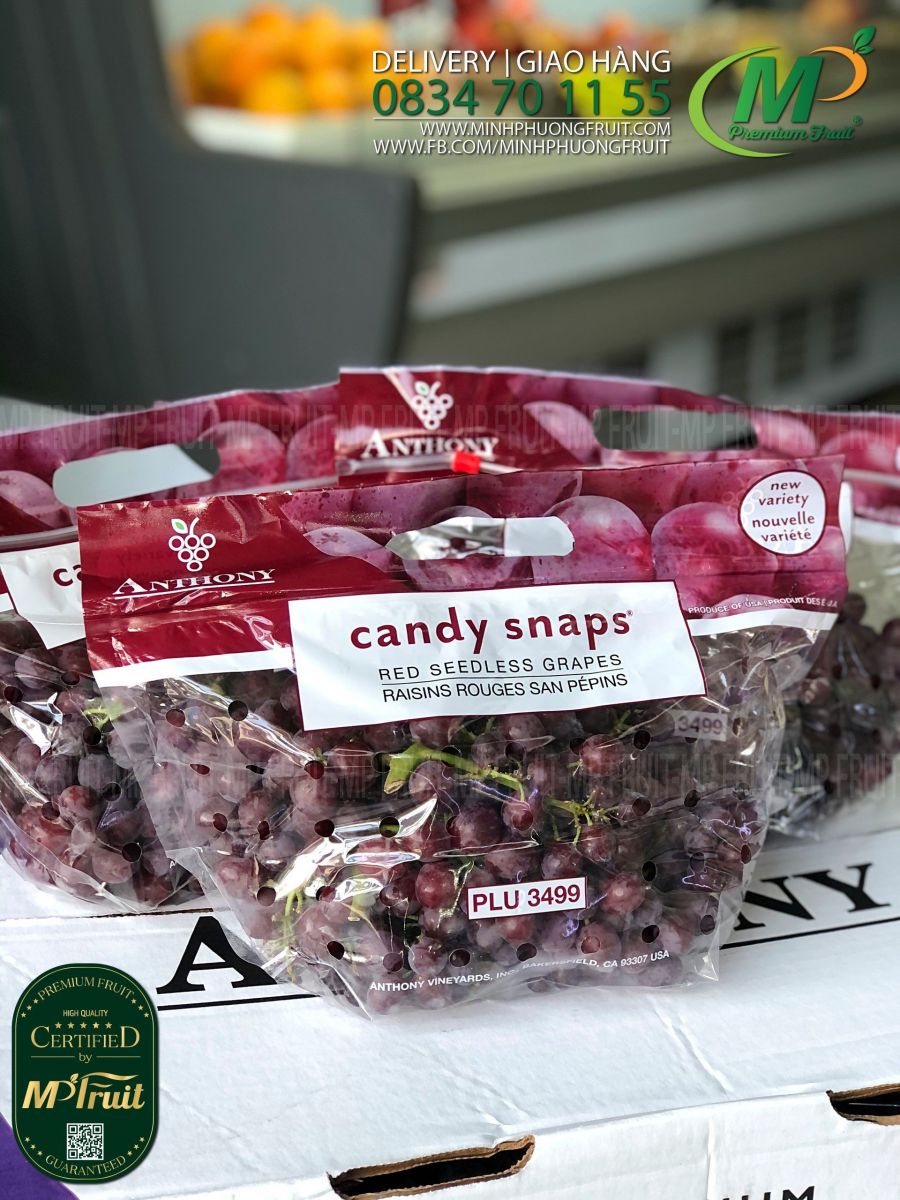 Nho Đỏ Kẹo Candy Snaps Mỹ | Anthony tại MP Fruits