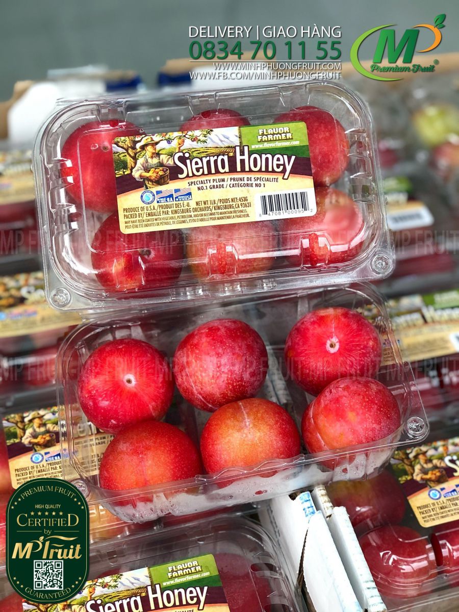 Mận Đỏ Ruột Vàng Sierra Honey Mỹ | Flavor Farmer - Hộp 453g tại MP Fruits