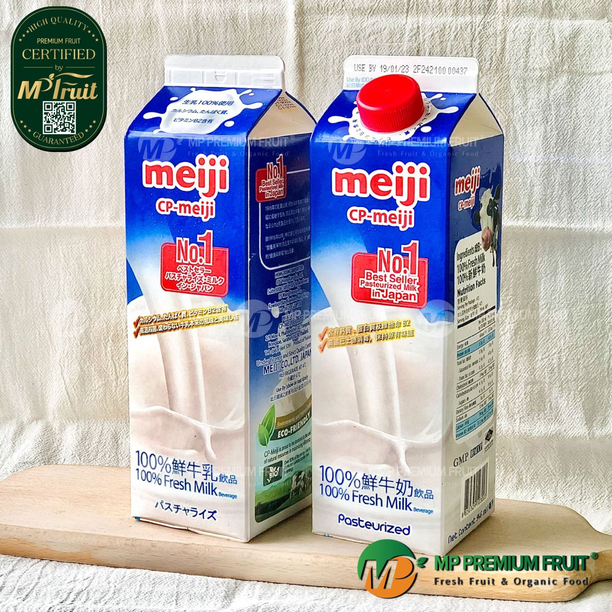 Sữa Tươi Thanh Trùng Nguyên Chất Meiji | Hộp 946ml