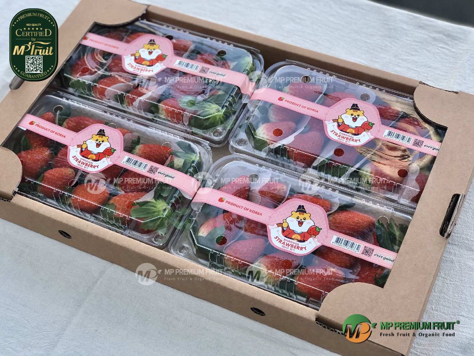 Dâu Tây Hàn Quốc Premium | Evergood Strawberry Hộp 330g tại MP Fruit